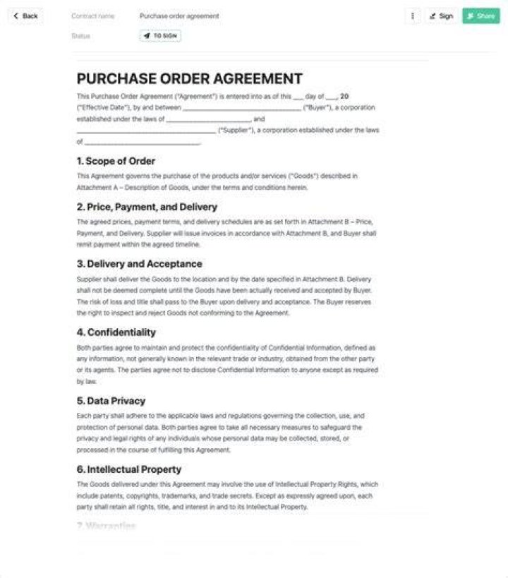 Are purchase orders executory contracts?