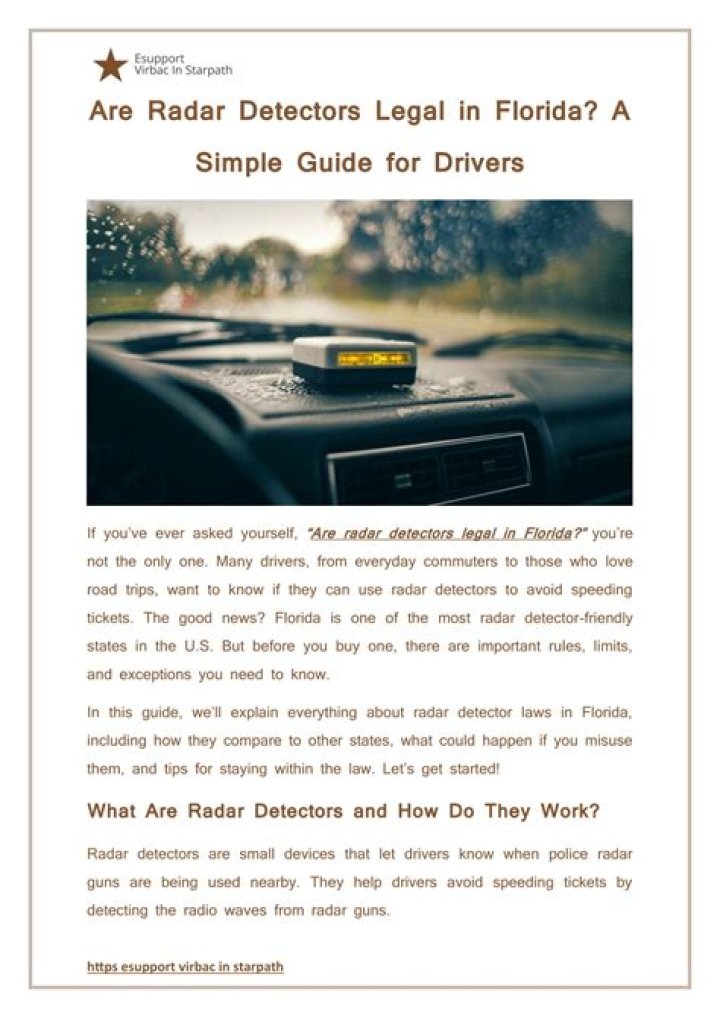 Are radar detectors legal in florida?