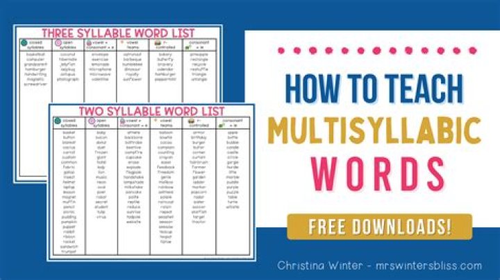 Is multisyllabic one word or two?