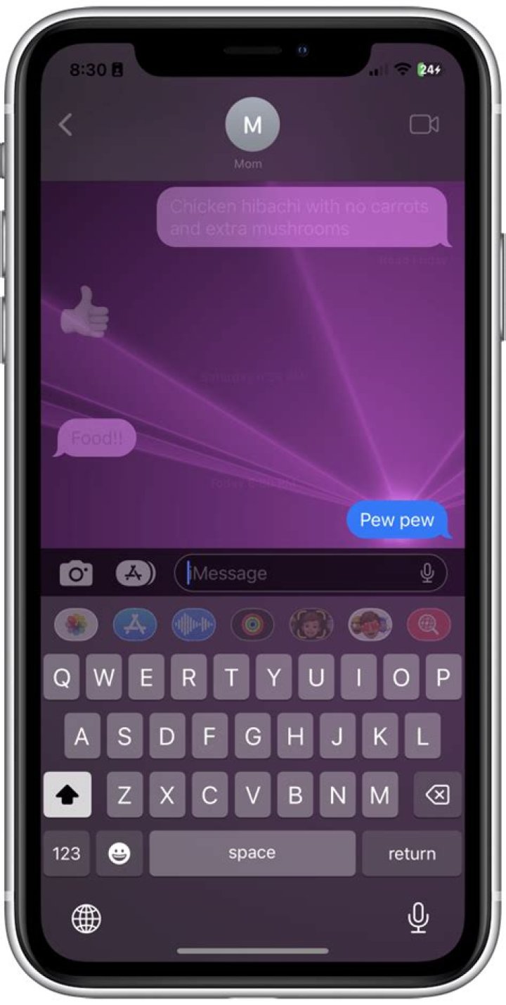 When i text pew pew iphone?